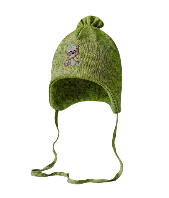 GAJI / Čiapka s výšivkou úplet - zelená